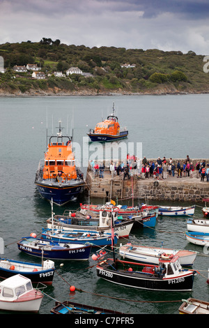 Coverack Hafen; Rettungsboot Tag; Cornwall; UK Stockfoto