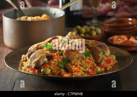 Arroz Con Pollo. Huhn mit Reis Stockfoto