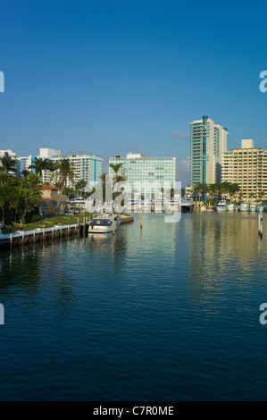 Inter coastal Canal, Miami Beach, Florida, Vereinigte Staaten Stockfoto