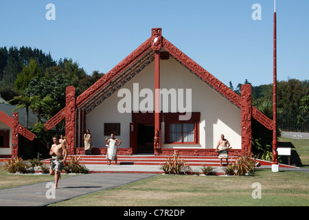 Wahiao Gemeindehaus an Whaka Nordinsel Neuseeland Stockfoto