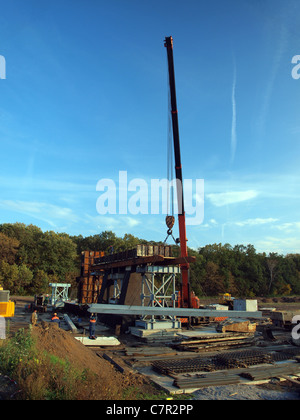 Bau der neuen Hochstraße Stockfoto