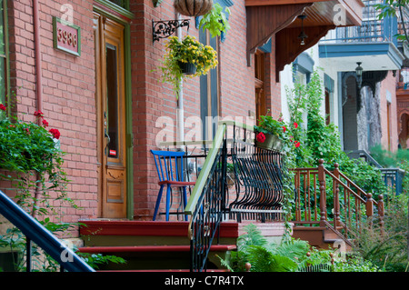 Plateau Mont-Royal typische Häuser Montreal Kanada Stockfoto