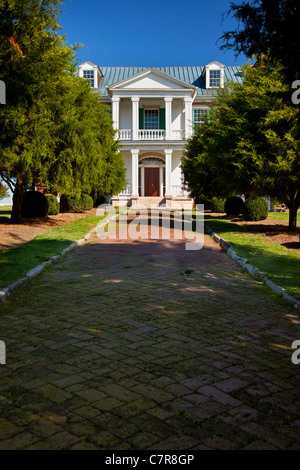 Gehweg und Front Eingang in der Carnton Plantage - Bürgerkriegs Heim der Familie McGavock, Franklin, Tennessee Stockfoto