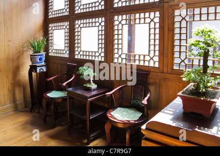 Innen landestypisches Haus, Geyuan Garten, Yangzhou, Provinz Jiangsu, China Stockfoto