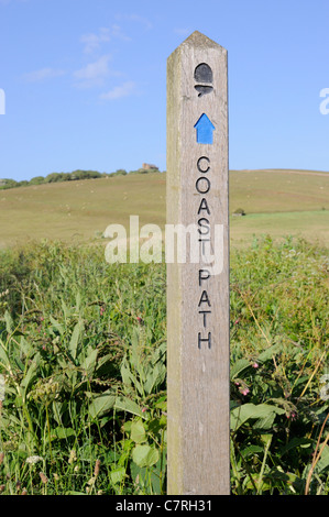 Zeichen für die South West Coastal Path in der Nähe von Abbotsbury Stockfoto