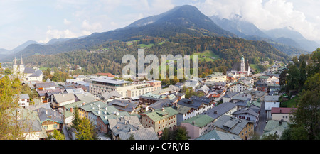 Überblick über die Stadt Berchtesgdaden - Berchtesgaden, Bayern, Deutschland, Europa Stockfoto