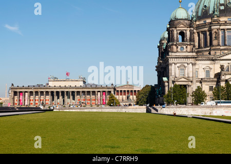 Museumsinsel vom Schlossplatz, Berliner Dom, Alte Nationalgalerie und Altes Museum, Berlin, Deutschland Stockfoto