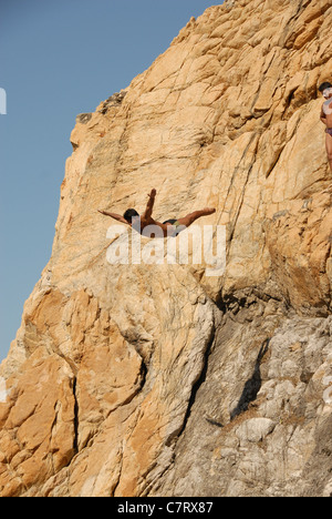 La Quebrada Klippenspringer, Acapulco, Mexiko Stockfoto