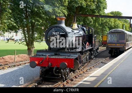 Dartmouth Steam Railway von Paignton, Kingswear (für Dartmouth) - eine touristische Eisenbahn in Devon, England. Stockfoto