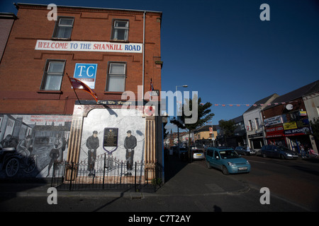 Wandbild auf der Shankill Road, Belfast, Nordirland, Vereinigtes Königreich. Stockfoto