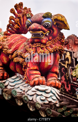 Dachskulptur & Kunst, Chen Familie Tempel, Guangzhou Stockfoto