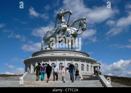 Mongolei, Ulaan Baatar, Dschingis Khan statue Stockfoto