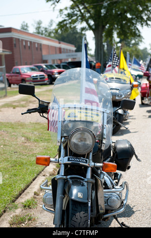 Motorrad von Patriot Guard Fahrer bei der Beerdigung eines gefallenen Marines, Lanze-Obergefreites Travis Nelson Stockfoto