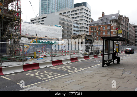 Die Crossrail Sanierung an Moorgate Station in der Innenstadt von London. Stockfoto