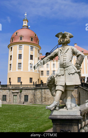 Schloss Moritzburg ist ein Barockschloss in der Gemeinde Moritzburg im Bundesland Sachsen. Stockfoto