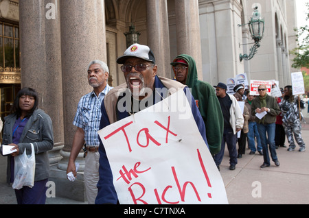 Protest gegen Sozialabbau Michigan Stockfoto