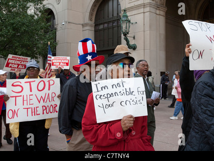 Protest gegen Sozialabbau Michigan Stockfoto