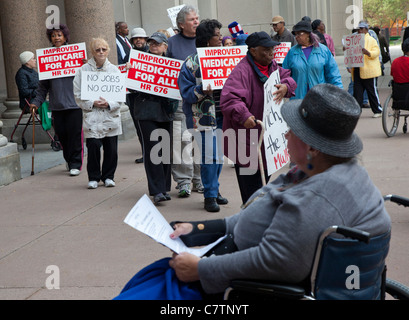 Protest gegen Sozialabbau Michigan Stockfoto