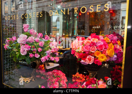 Paris, Frankreich, Schaufenster an der High Street, Rue Faubourg Saint-Honore, "Costes Blumen" Stockfoto