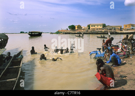 Mali, Fluss Niger, Mopti Stadt Stockfoto