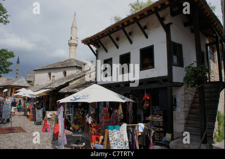 Marktstände am Bazar in Mostar, Bosnien-Herzegovina Stockfoto