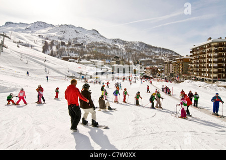 Italien, Aostatal, Cervinia, Ski-Anlage Stockfoto