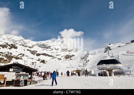 Italien, Aostatal, Cervinia, Skipiste Stockfoto