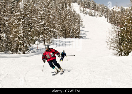 Italien, Aostatal, Torgnon, Ski-Langlauf Stockfoto