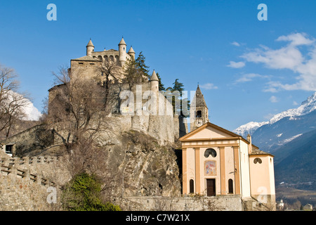Italien, Aosta-Tal, Burg St. Pierre Stockfoto