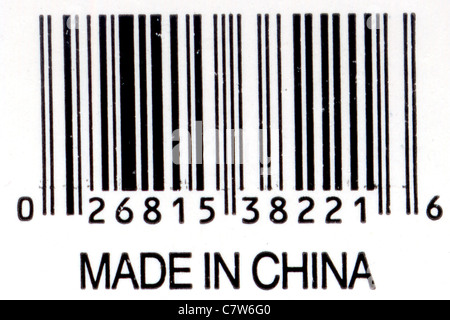 Made in China-Strichcode Stockfoto