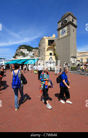 Italien, Kampanien, Capri am Hauptplatz, La Piazzetta, Umberto Platz I Stockfoto