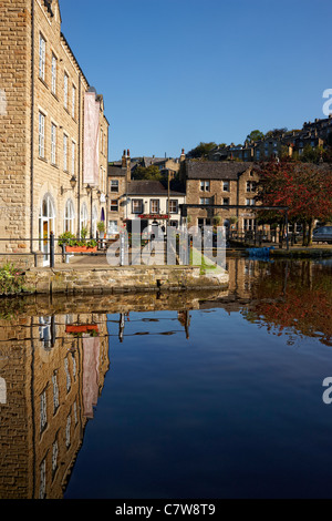 Butlers Wharf am Rochdale Kanal Hebden Bridge, West Yorkshire Stockfoto