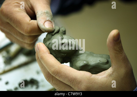 Italien, Kampanien, Neapel, machen Figur typischen Naples Krippe, La Scarabattola workshop Stockfoto