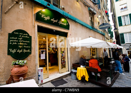 Italien, Ligurien, Genua, das Caffè Degli Specchi bar Stockfoto