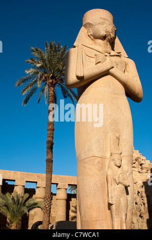 Kolossalstatue von Ramses II. im Karnak Tempel, Luxor, Ägypten Stockfoto