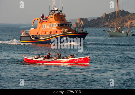 Gig-Rennen von Str. Marys Insel Isle of Scilly, an der Südküste von Cornwall in England Stockfoto