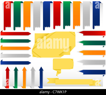 Satz von hängenden Origami-Web-Banner Stockfoto
