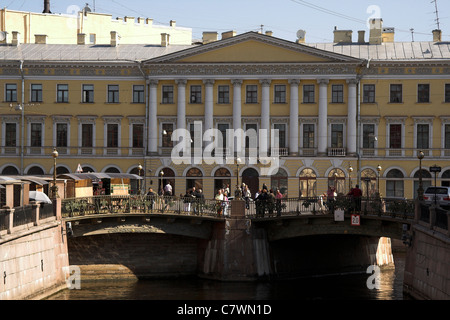 Aufbauend auf dem Fluss Moyka, St Petersburg, Russland Stockfoto