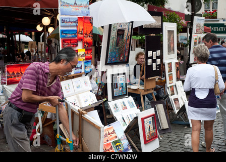 Paris, Frankreich - Straßenkünstler am Place du Tertre Stockfoto
