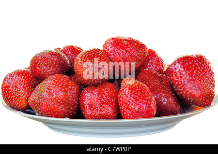 Frische und leckere Erdbeeren in Platte Stockfoto