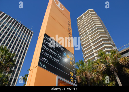 Circular Quay Informationsschild, Circular Quay, Sydney, NSW, Australien Stockfoto