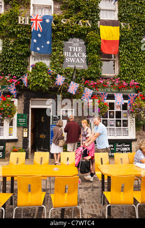 Das Black Swan Pub am Leyburn in North Yorkshire, England, Großbritannien, Uk Stockfoto