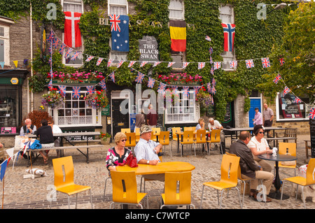 Das Black Swan Pub am Leyburn in North Yorkshire, England, Großbritannien, Uk Stockfoto