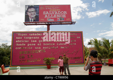 Managua Nicaragua, El Malecon, Puerto Salvador Allende, Lake Xolotlan, Binnenhafen, Transport, Erholung, Denkmal, historische Rede, Zitat, las grande Stockfoto