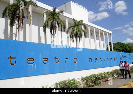 Managua Nicaragua, Avenida Simon Bolivar, Teatro Nacional Rubén Darío, Nationaltheater, außen, vorne, Eingang, Schild, Kulturstätte, Unterhaltung Stockfoto