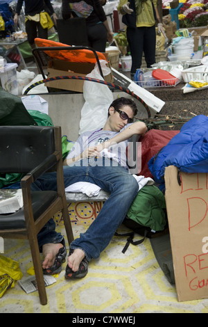 Occupy Wall Street: eine führerlose Bewegung müde von der Gier und Korruption in gov & corporate America. Stockfoto