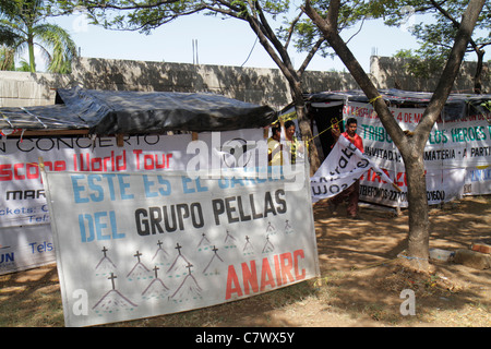 Managua Nicaragua, Avenida Simon Bolivar, Protest, Hausbesetzer, Papphaus, Hütten, Hütten, soziale Verantwortung der Unternehmen, Grupo Pellas, Zuckerhersteller, expo Stockfoto