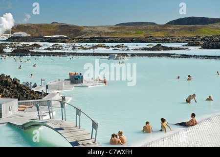 Die blaue Lagune in der Nähe von Reykjavik in Island. Stockfoto