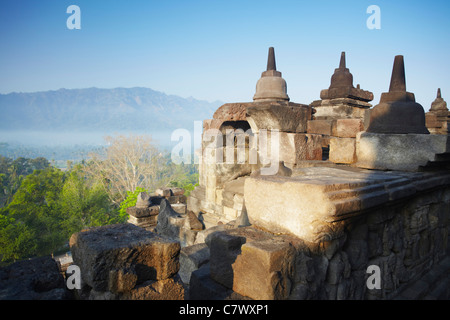 Borobudur-Tempel (UNESCO-Weltkulturerbe), Java, Indonesien Stockfoto