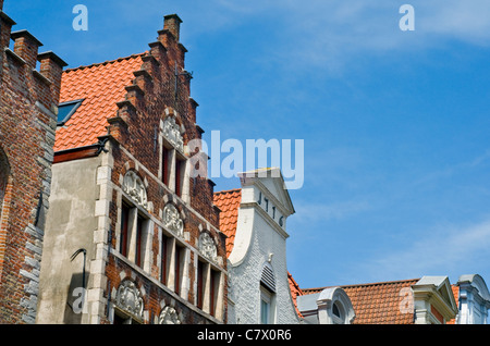 Detail der Gebäude im Zentrum von Brügge, Belgien Stockfoto